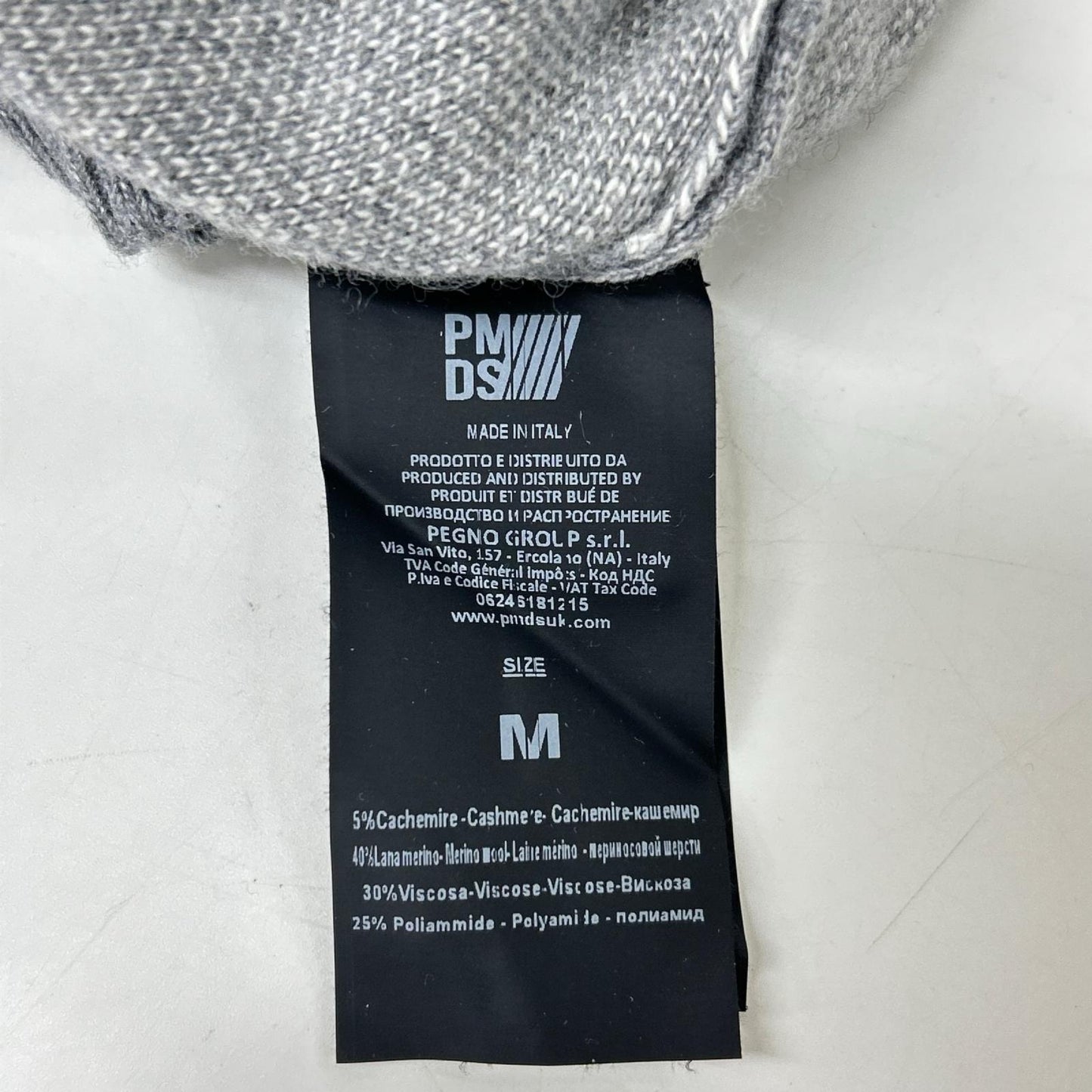 P.M.D.S.(PREMIUM MOOD DENIM SUPERIOR) ピーエムディーエス グレー カシミヤ混 クルーネックセーター トップス