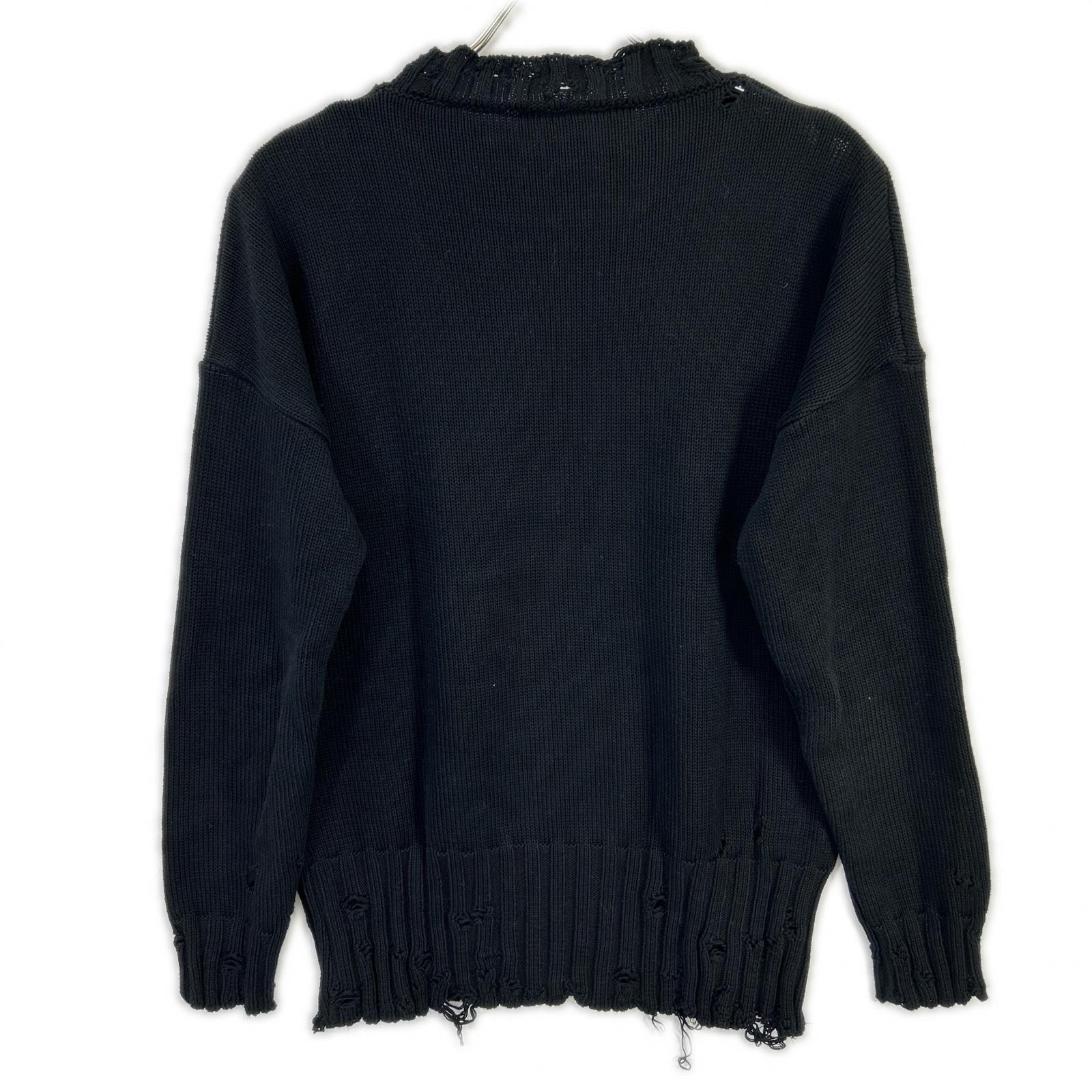MARNI マルニ 22AW GCMG0210A0UFC652 ブラック コットン ツイスト クルーネック セーター トップス