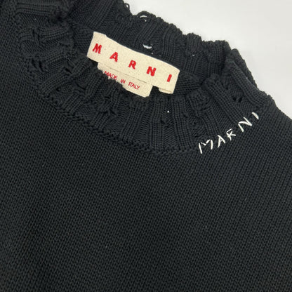 MARNI マルニ 22AW GCMG0210A0UFC652 ブラック コットン ツイスト クルーネック セーター トップス