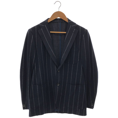 RING JACKET RT052F08X Navy wool-cotton 3-button jersey jacket, top