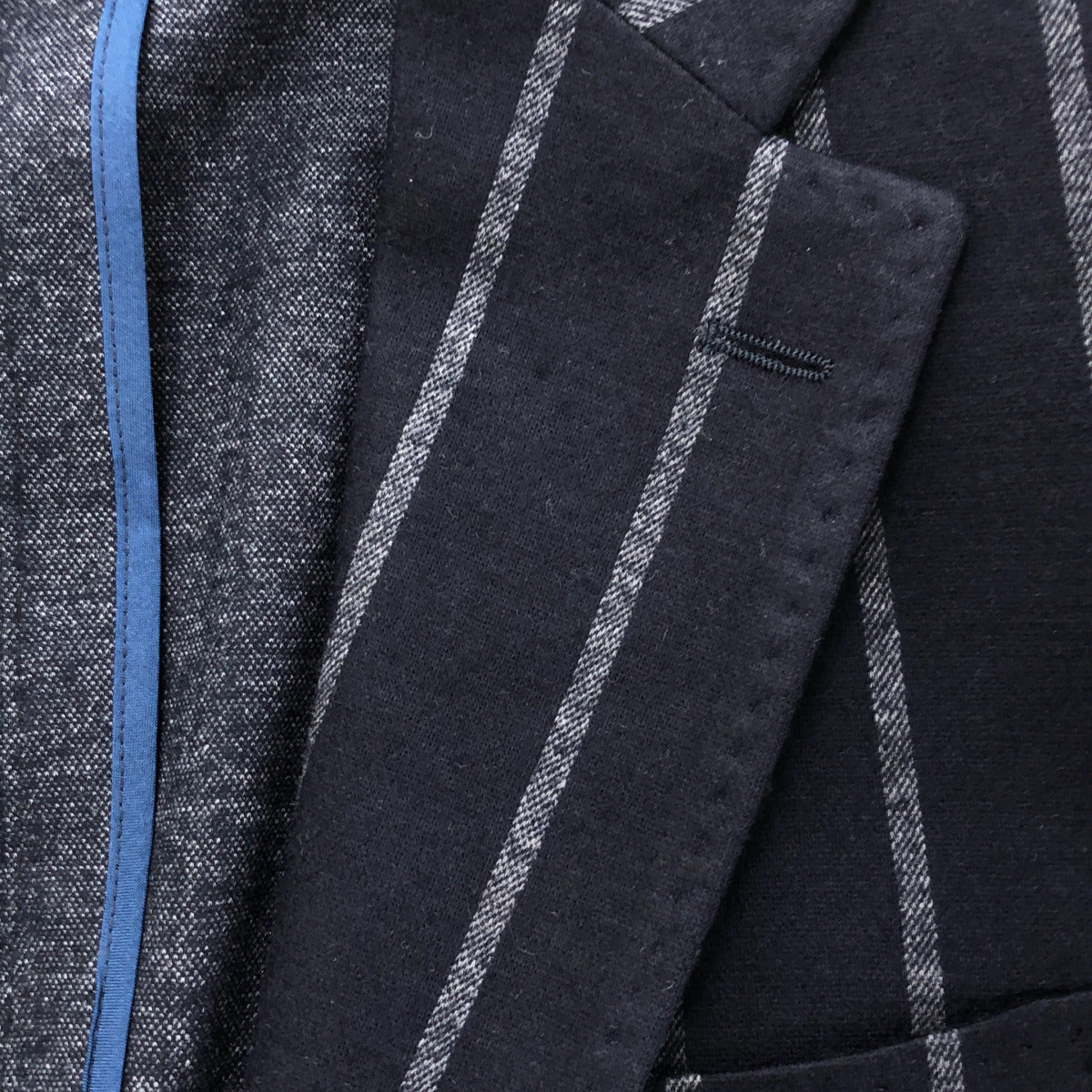 RING JACKET RT052F08X Navy wool-cotton 3-button jersey jacket, top