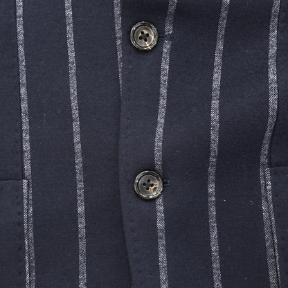 RING JACKET RT052F08X Navy wool-cotton 3-button jersey jacket, top