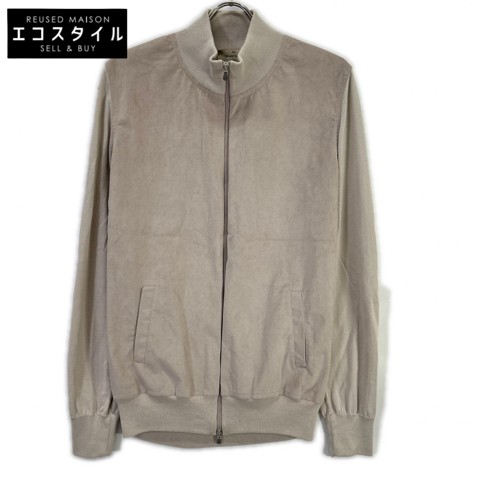 GRAN SASSO グランサッソ 57139 18037 ベージュ スタンド スエード切り替え ZIP ブルゾン ジャケット