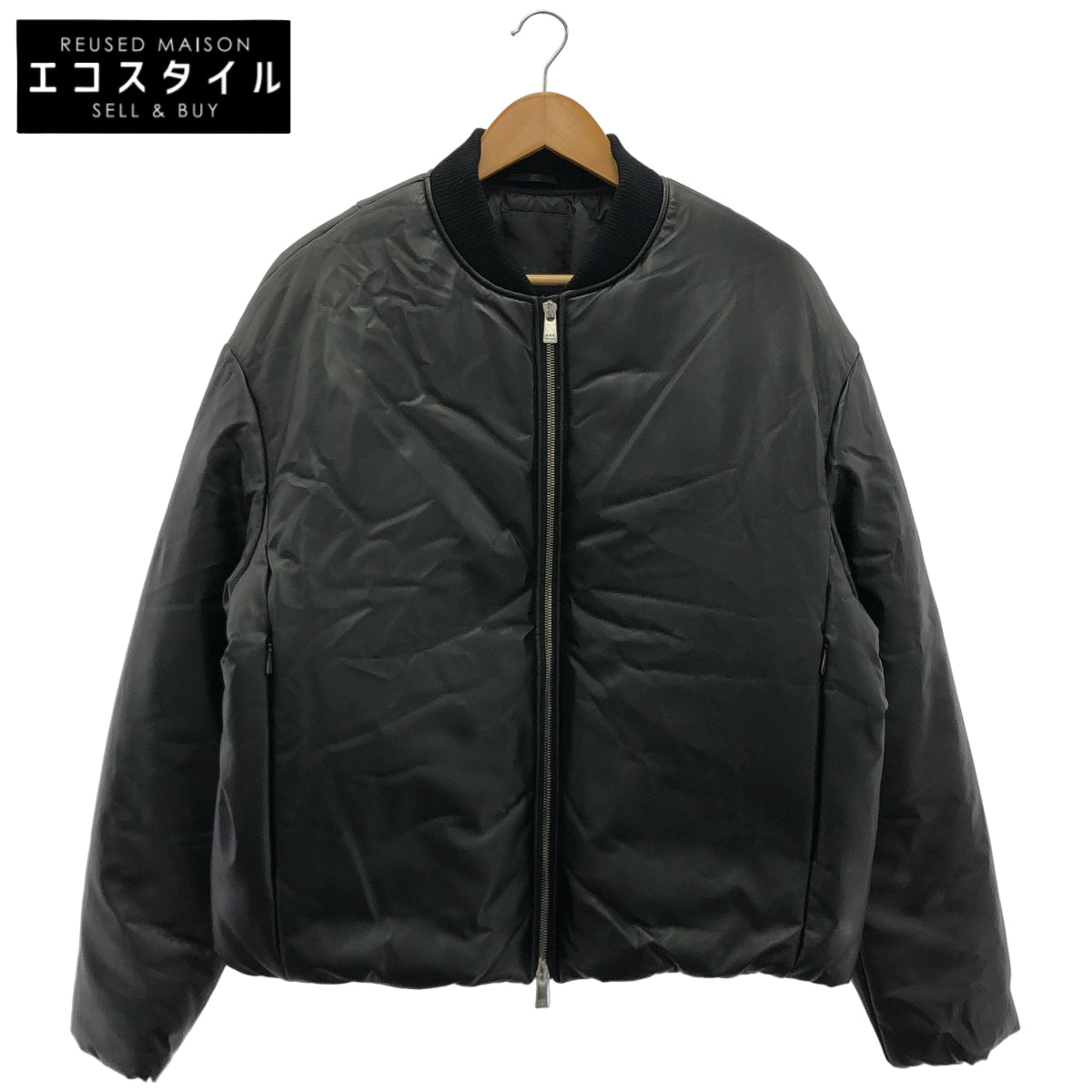 TATRAS タトラス MJXA0086014668 ブラック CASTAGNO フェイクレザー ボンバーダウンジャケット トップス