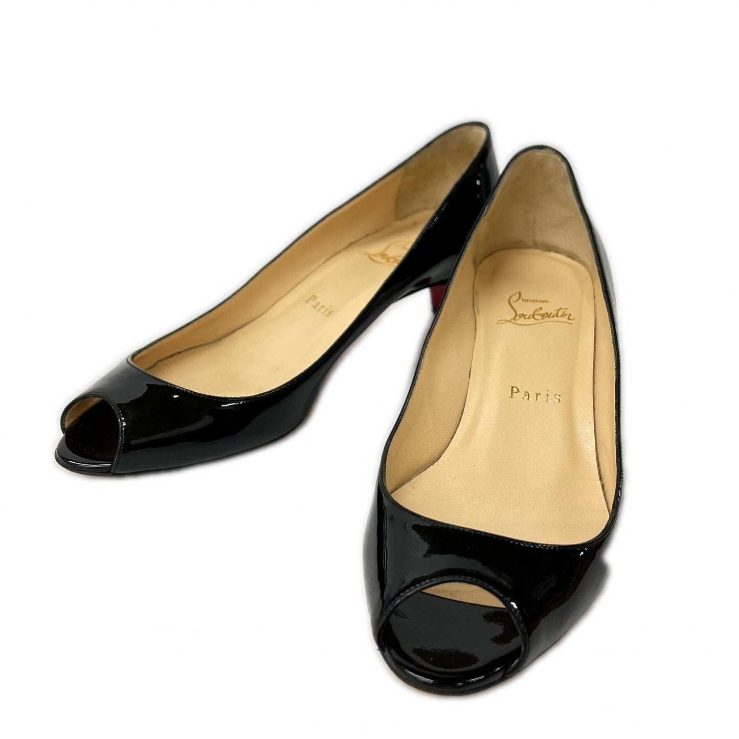 CHRISTIAN LOUBOUTIN クリスチャンルブタン パテント オープントゥ パンプス シューズ