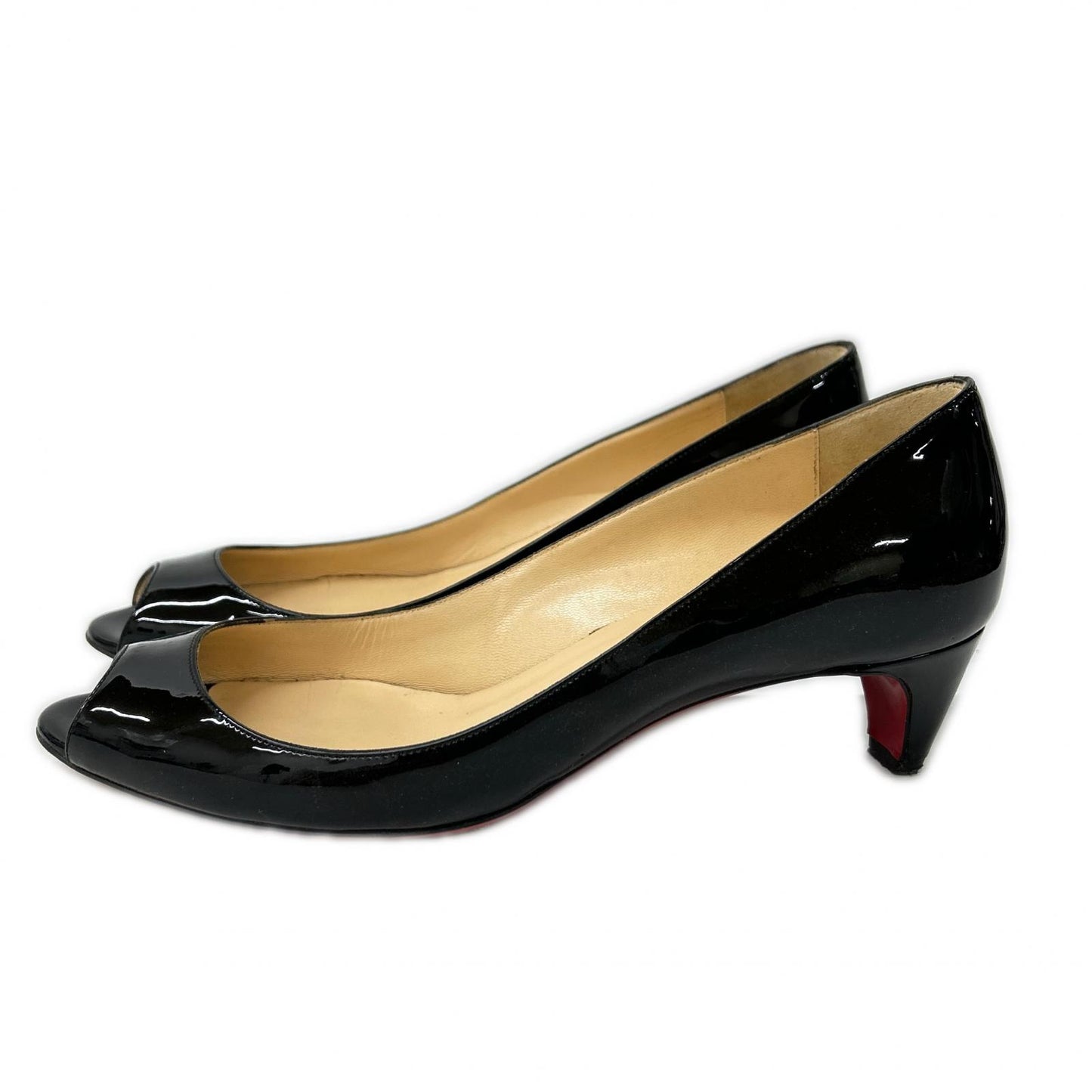 CHRISTIAN LOUBOUTIN クリスチャンルブタン パテント オープントゥ パンプス シューズ