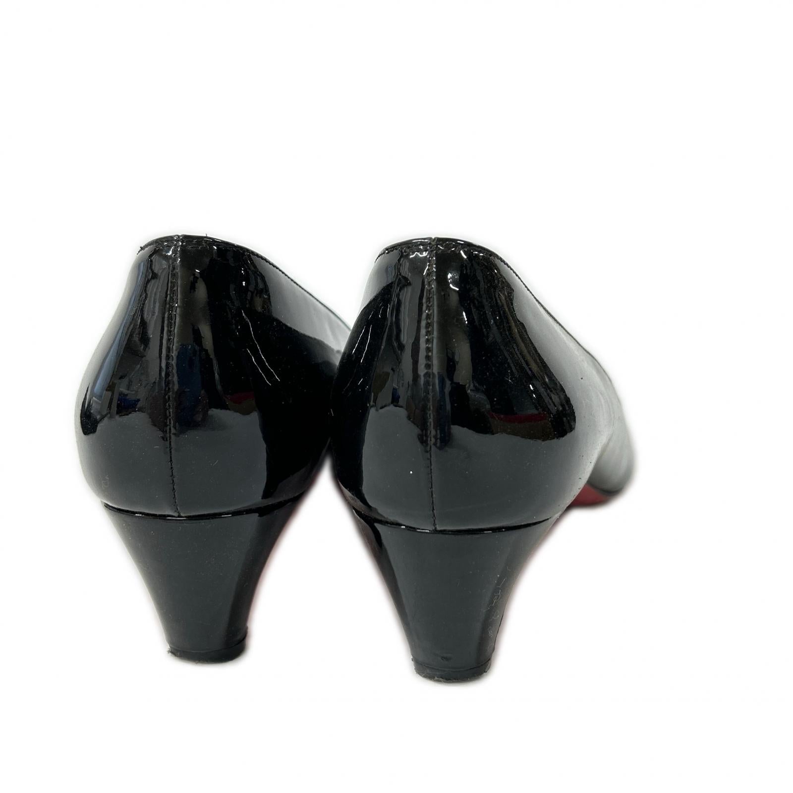 CHRISTIAN LOUBOUTIN クリスチャンルブタン パテント オープントゥ パンプス シューズ