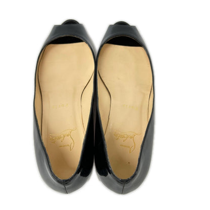 CHRISTIAN LOUBOUTIN クリスチャンルブタン パテント オープントゥ パンプス シューズ