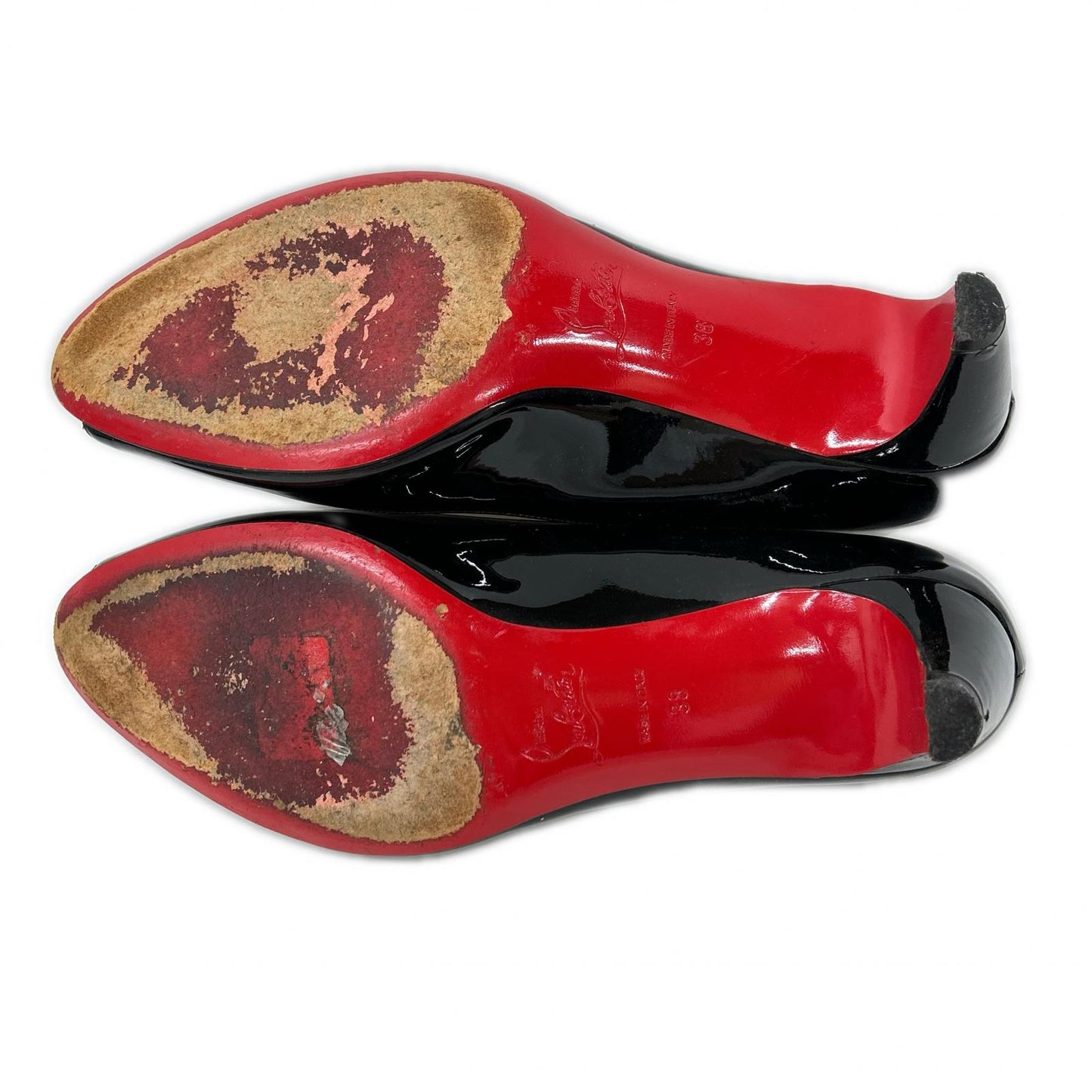 CHRISTIAN LOUBOUTIN クリスチャンルブタン パテント オープントゥ パンプス シューズ