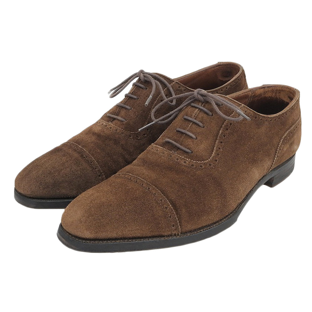 Crockett&Jones クロケット＆ジョーンズ 美品 ALBANY スエード ストレートチップ シューズ メンズ ブラウン 6 1/2 シューズ