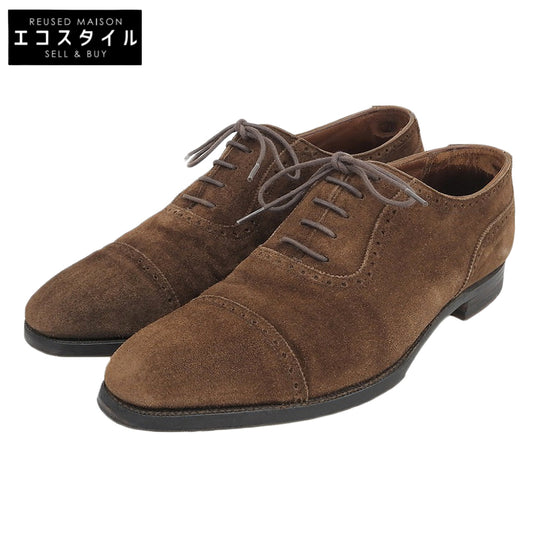 Crockett&Jones クロケット＆ジョーンズ 美品 ALBANY スエード ストレートチップ シューズ メンズ ブラウン 6 1/2 シューズ