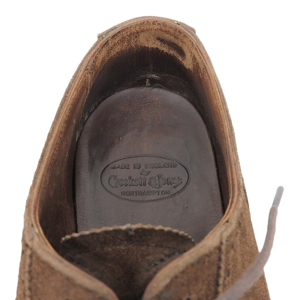 Crockett&Jones クロケット＆ジョーンズ 美品 ALBANY スエード ストレートチップ シューズ メンズ ブラウン 6 1/2 シューズ