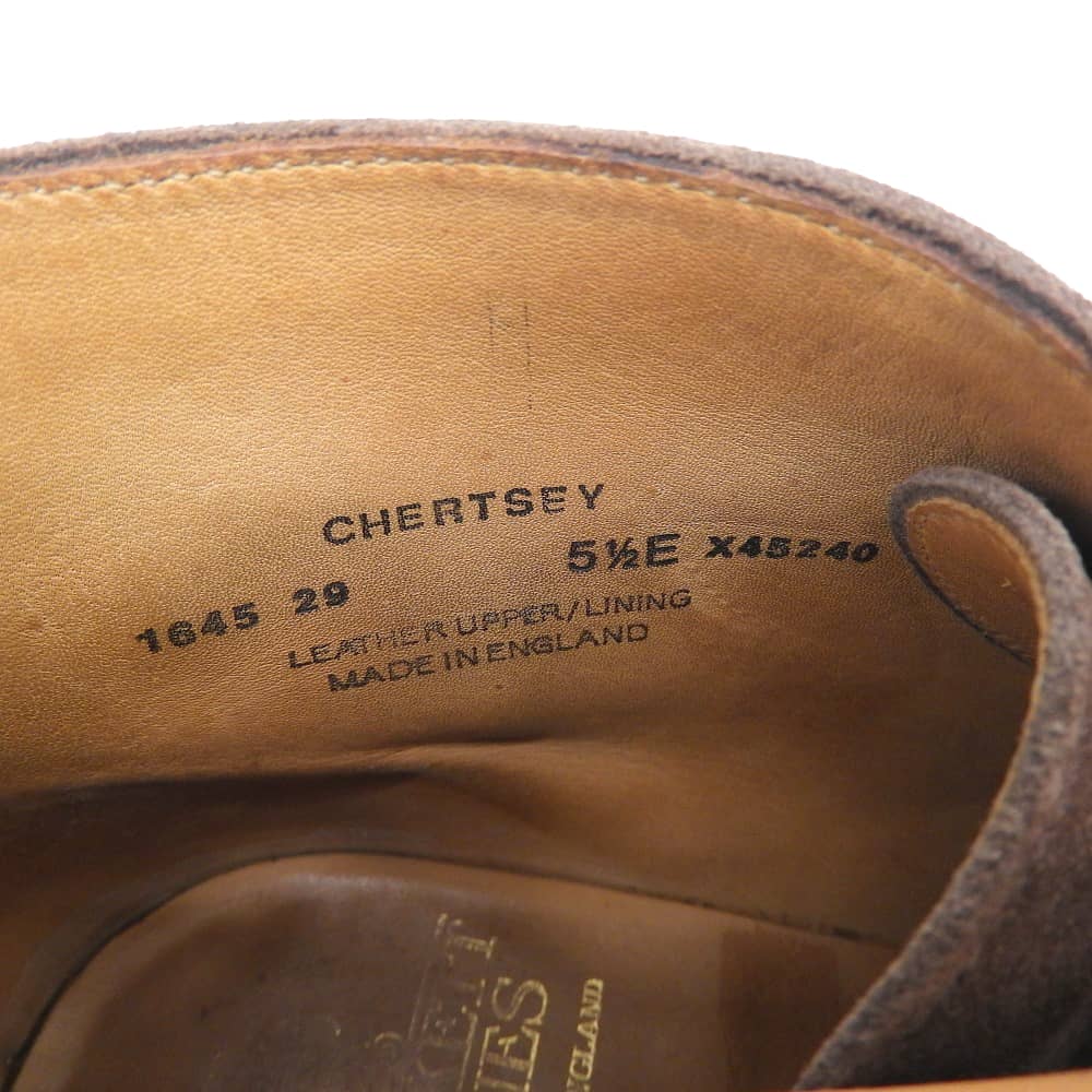 Crockett&Jones クロケット＆ジョーンズ チャートシー スエード ブーツ シューズ メンズ ダークブラウン 5 1/2 E シューズ