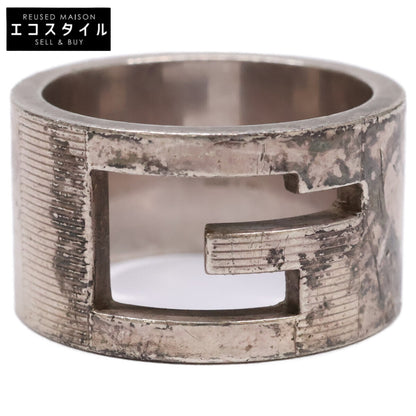 GUCCI SV925 Branded G cutout wide ring ring