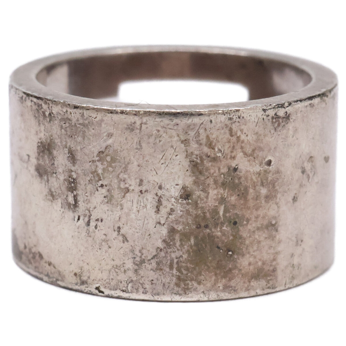 GUCCI SV925 Branded G cutout wide ring ring