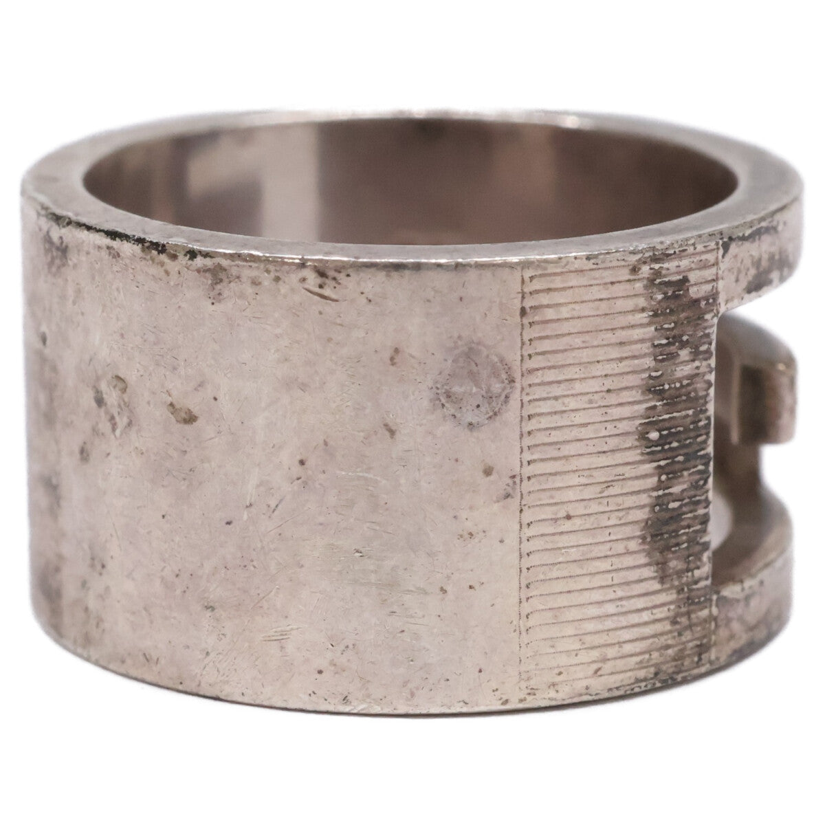 GUCCI SV925 Branded G cutout wide ring ring