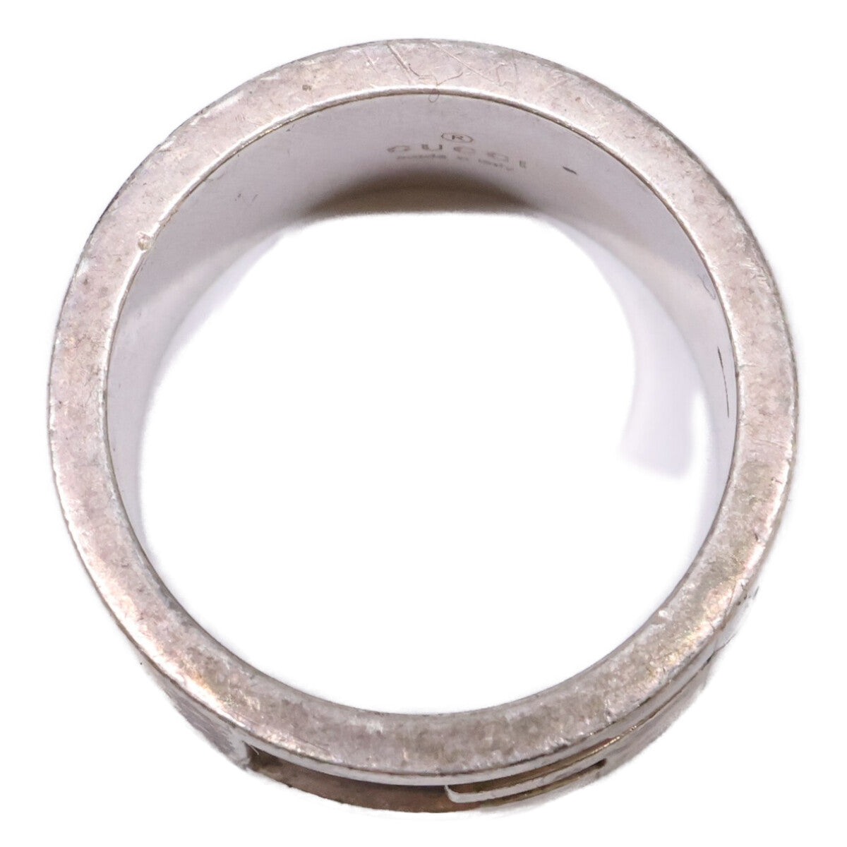 GUCCI SV925 Branded G cutout wide ring ring