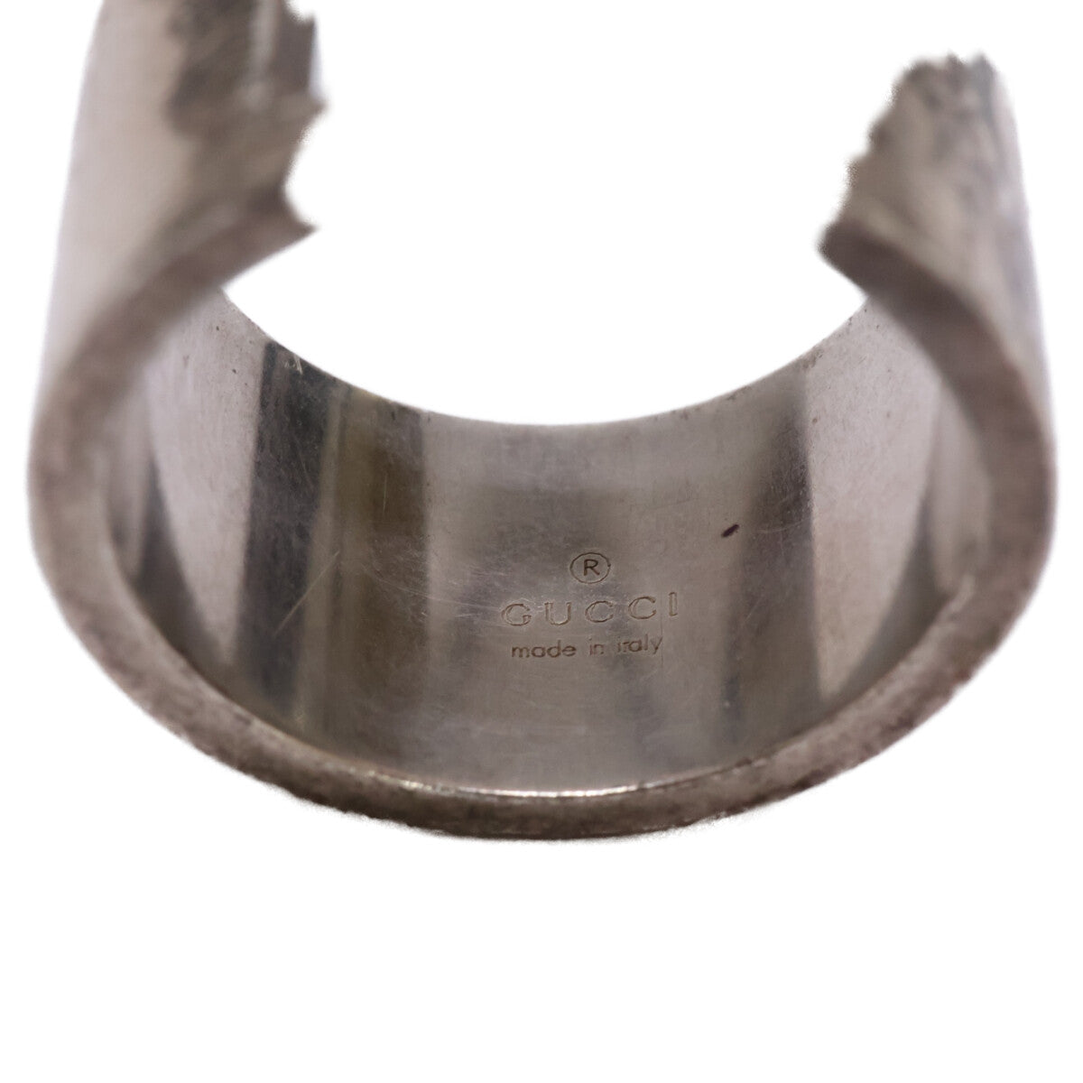 GUCCI SV925 Branded G cutout wide ring ring