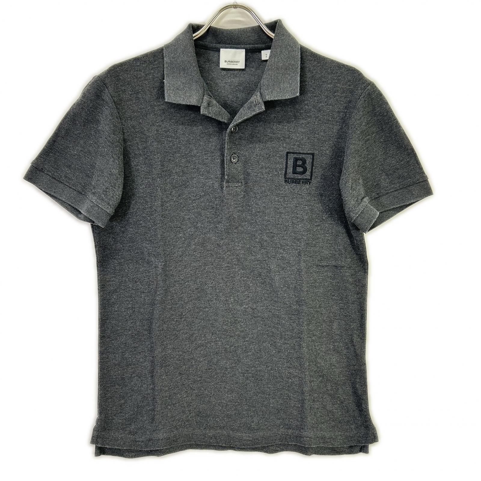 BURBERRY バーバリー 8053027 グレー レターグラフィック コットンピケ ポロシャツ トップス