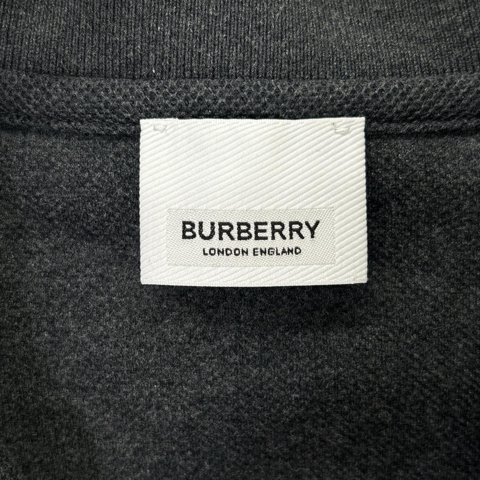 BURBERRY バーバリー 8053027 グレー レターグラフィック コットンピケ ポロシャツ トップス