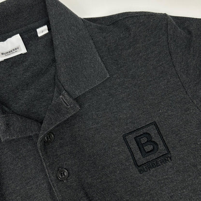 BURBERRY バーバリー 8053027 グレー レターグラフィック コットンピケ ポロシャツ トップス