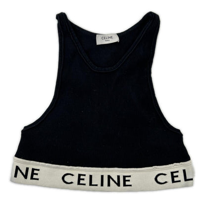 CELINE セリーヌ ブラック 2A68L372N ロゴ アスレチックニット タンクトップ トップス