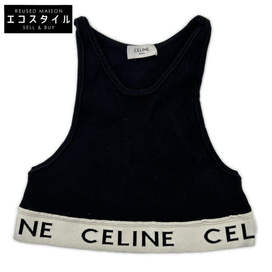 CELINE CELINE black 2A68L372N logo athletic knit tank top top
