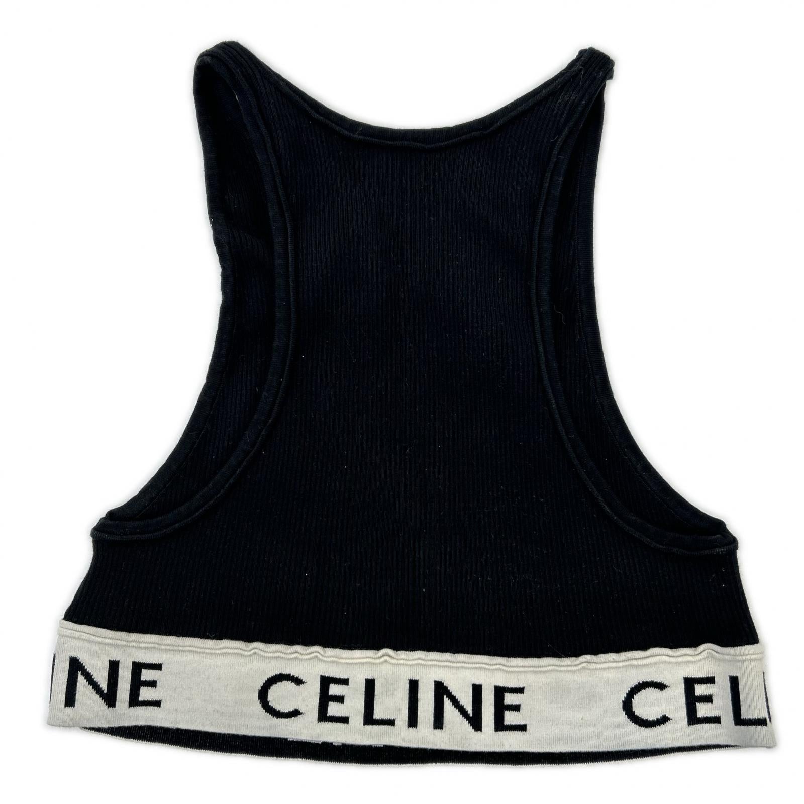 CELINE セリーヌ ブラック 2A68L372N ロゴ アスレチックニット タンクトップ トップス