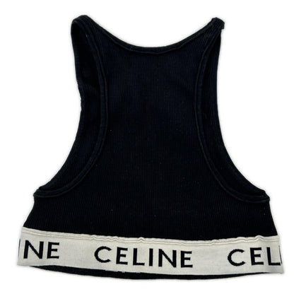 CELINE セリーヌ ブラック 2A68L372N ロゴ アスレチックニット タンクトップ トップス
