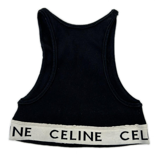 CELINE セリーヌ ブラック 2A68L372N ロゴ アスレチックニット タンクトップ トップス