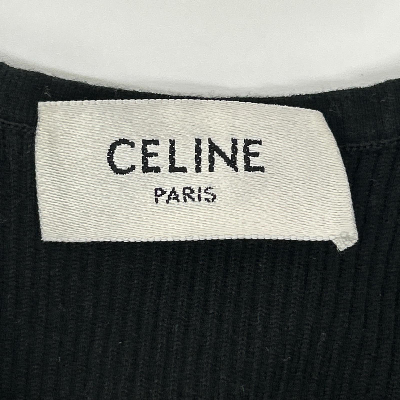 CELINE セリーヌ ブラック 2A68L372N ロゴ アスレチックニット タンクトップ トップス