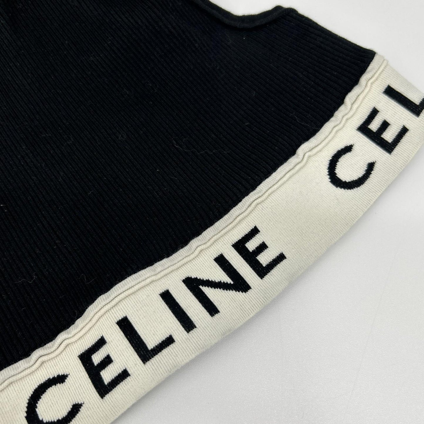 CELINE セリーヌ ブラック 2A68L372N ロゴ アスレチックニット タンクトップ トップス