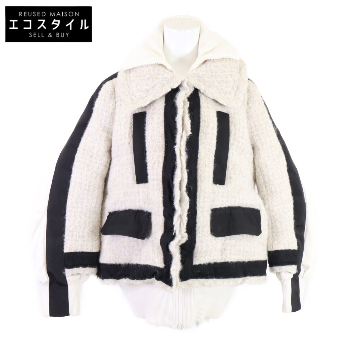 sacai サカイ 17-03482 17AW ツイードドッキング ダウンジャケット ジャケット