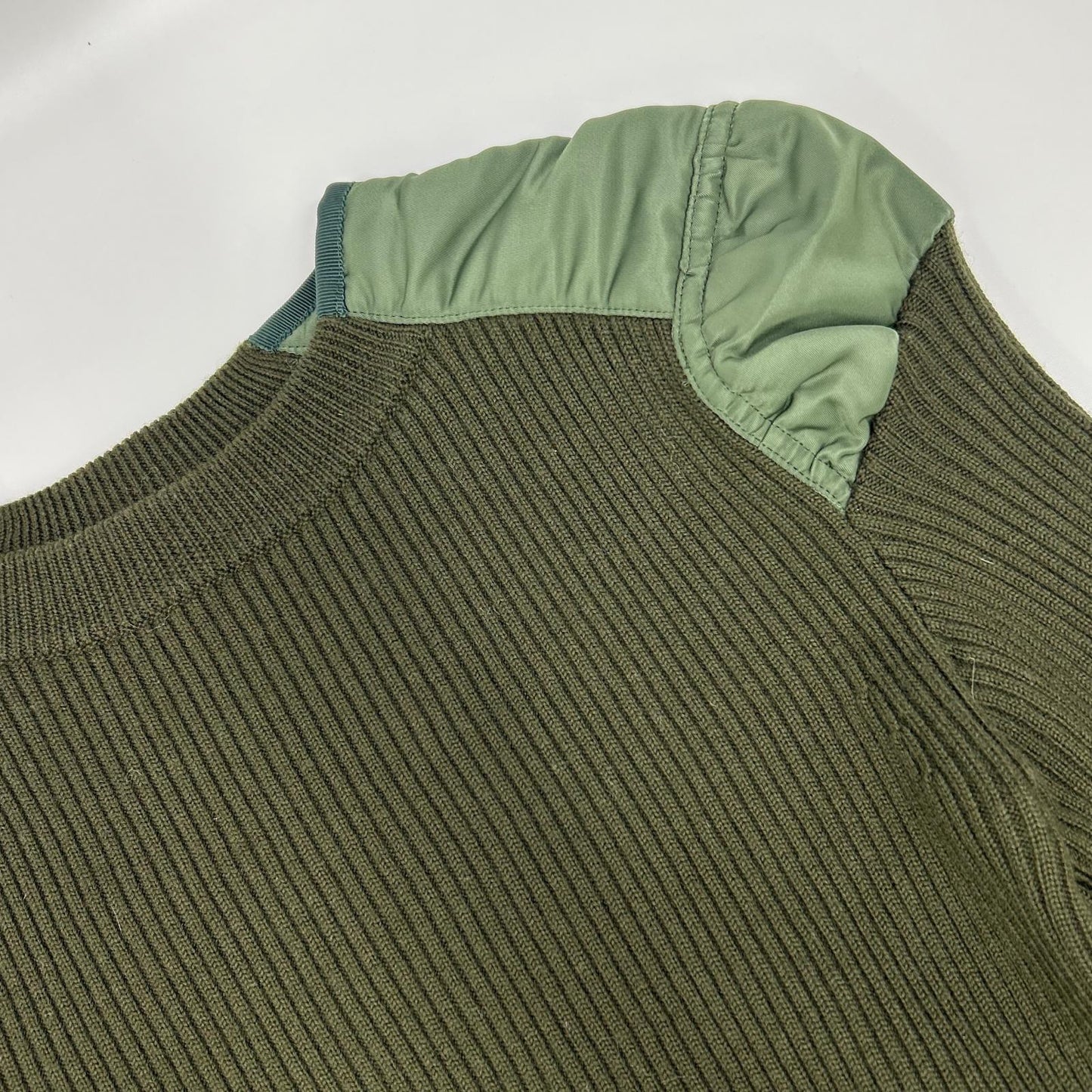 sacai サカイ 16-02724 グリーン ナイロン ドッキング ニット トップス