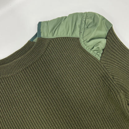 sacai サカイ 16-02724 グリーン ナイロン ドッキング ニット トップス