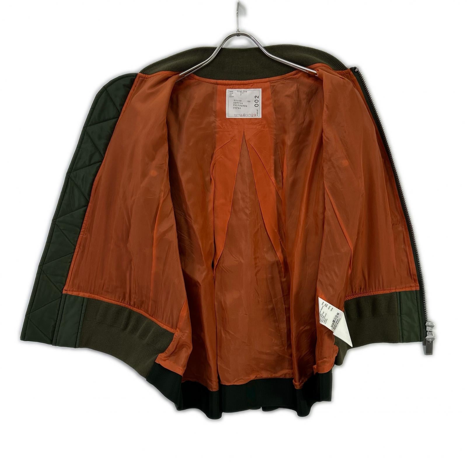 sacai サカイ SCW-002 カーキ MA-1ジャケット ベスト ベスト