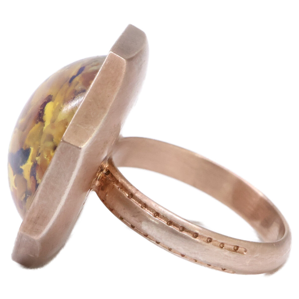 Other brand [Excellent condition] K18 rose-gold-plated vintage cabochon ring