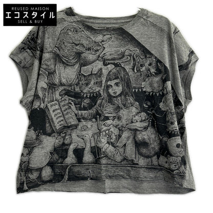 HIGUCHIYUKO ヒグチユウコ ポリス雑貨店 グレー ワイドTシャツ はまぐりのうえの音楽家たち トップス