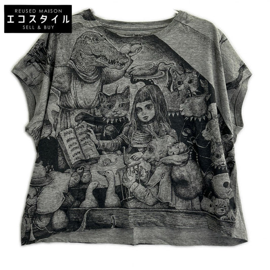 HIGUCHIYUKO ヒグチユウコ ポリス雑貨店 グレー ワイドTシャツ はまぐりのうえの音楽家たち トップス