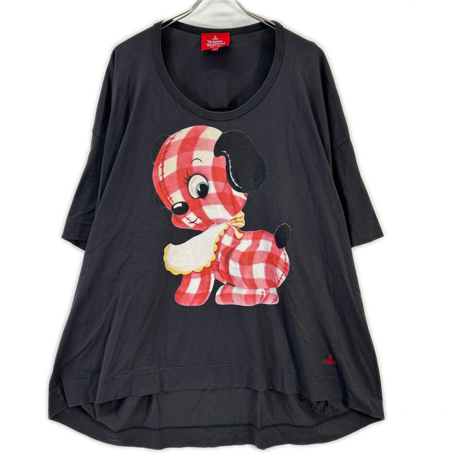 VivienneWestwoodRedLabel ヴィヴィアンウエストウッドレッドレーベル チャコール ギンガムパピーリラックスTシャツ トップス