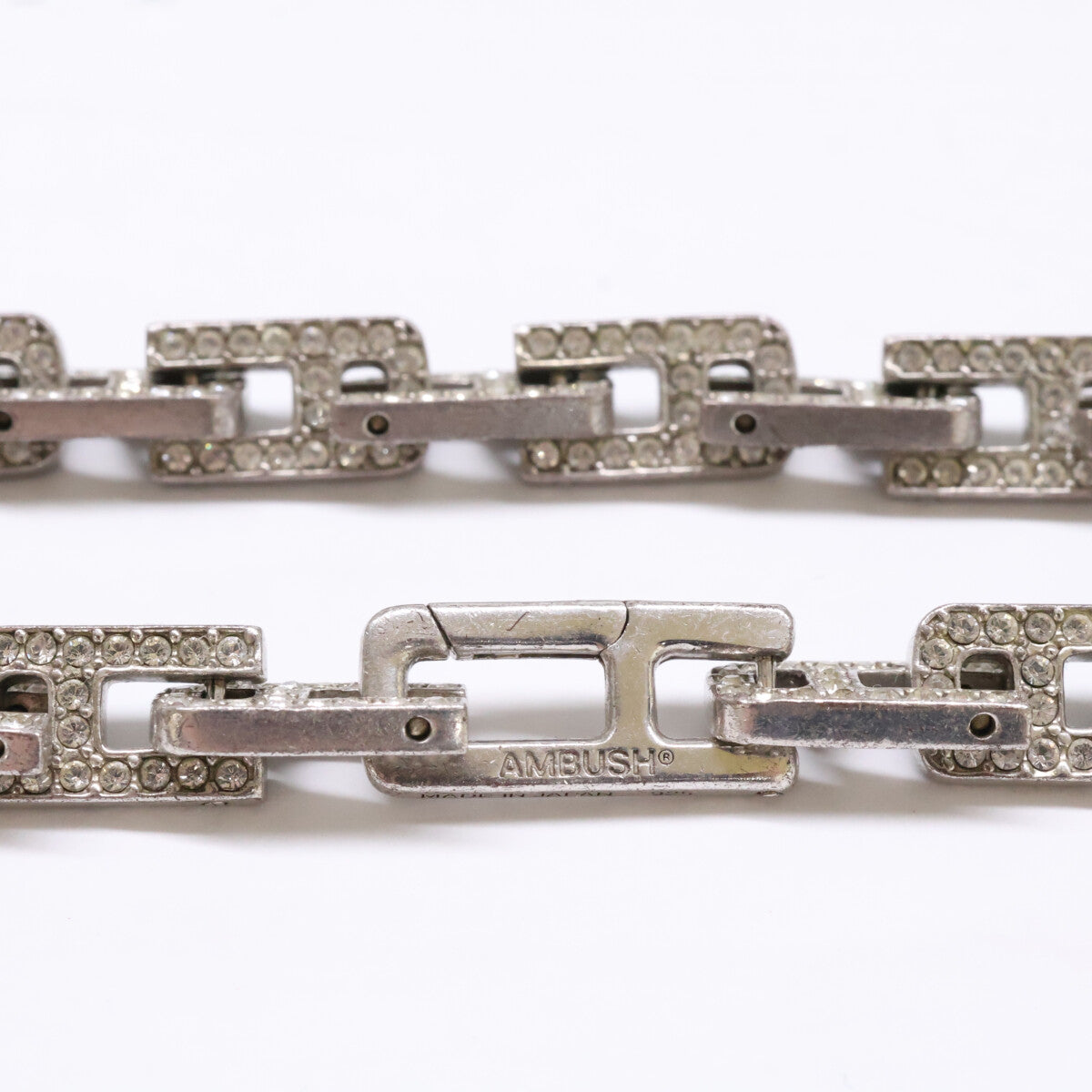 AMBUSH Anbushu SV925 PAVE A CHAIN SHORT NECKLACE Pavé Chain Short Necklace