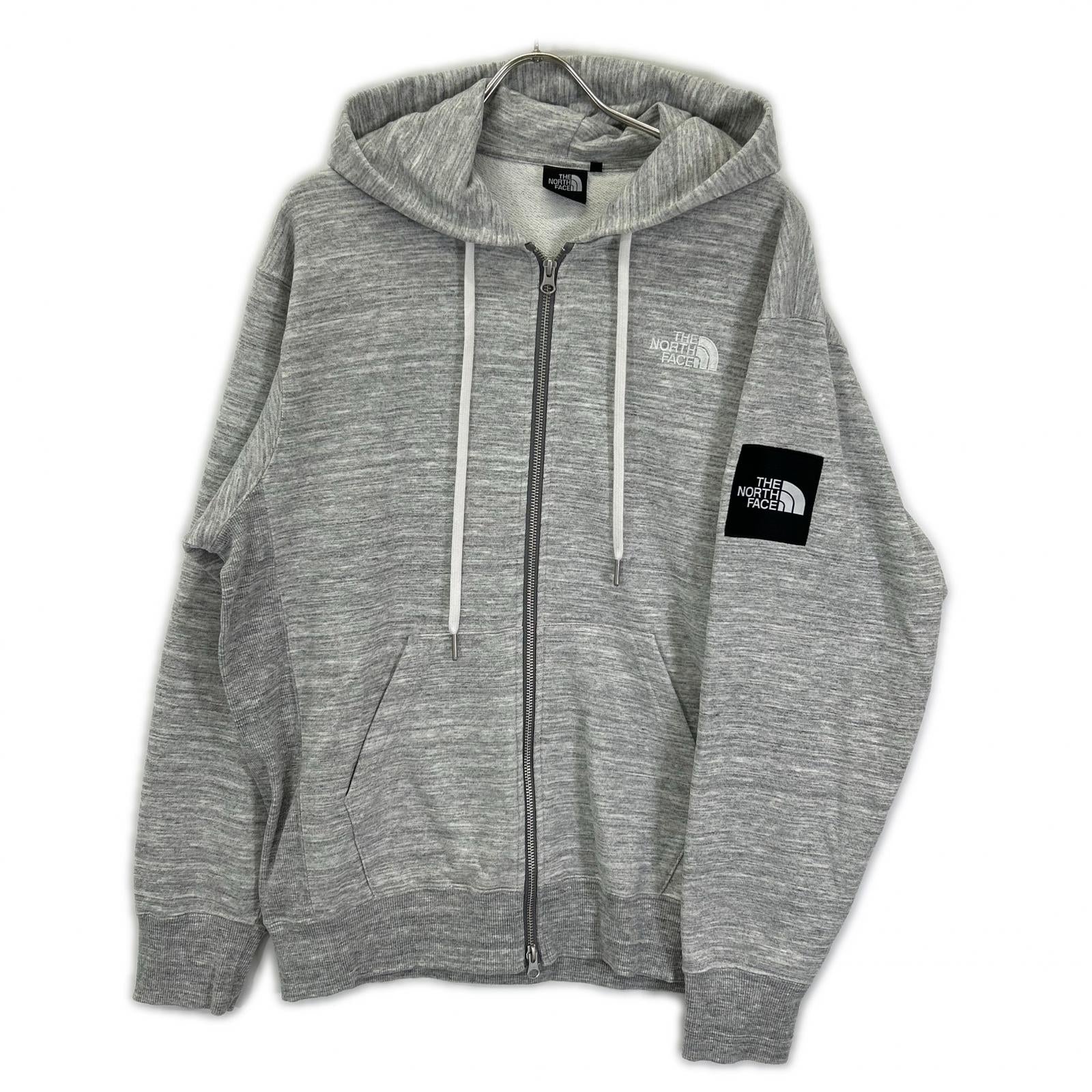 THE NORTH FACE ノースフェイス NT12335 グレー スクエアロゴ ジップフーディ ジャケット