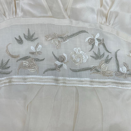 ERMANNO SCHERVINO エルマンノシェルヴィーノ アイボリー シルク100 フラワー刺繍 Vネック ワンピース ワンピース