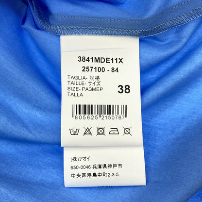 MSGM エムエスジーエム 3841MDE11X ブルー フリルリボン シャツカラー ブラウス トップス