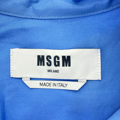 MSGM MSGM 3841MDE11X blue ruffle-ribbon shirt-collar blouse tops