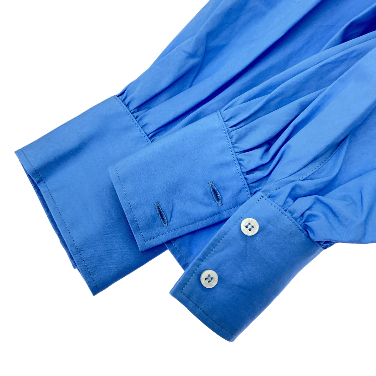 MSGM MSGM 3841MDE11X blue ruffle-ribbon shirt-collar blouse tops