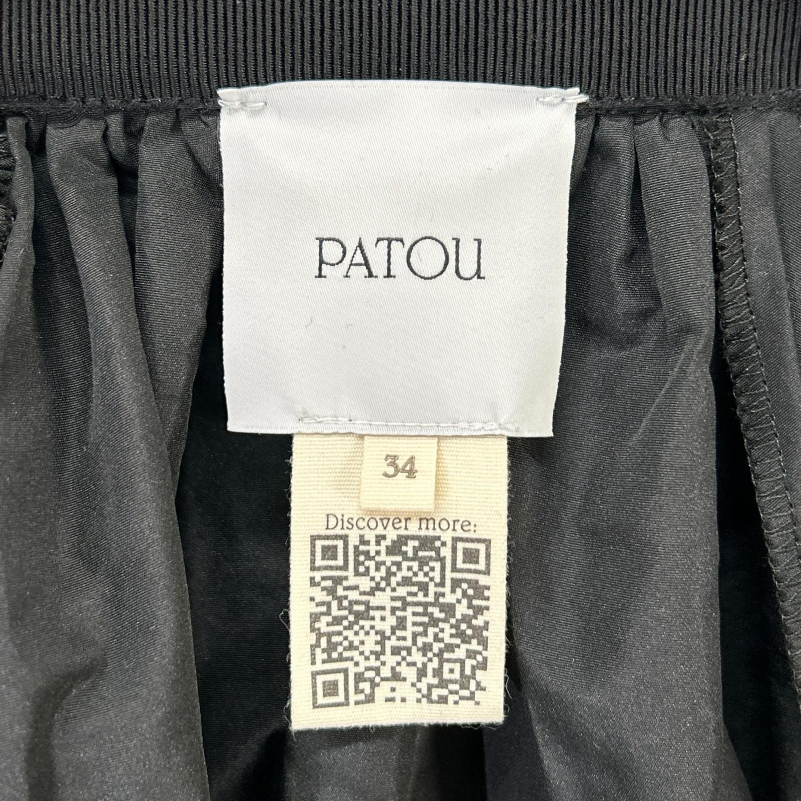 PATOU パトゥ ブラック リサイクルファイユ バブル ブラウス トップス