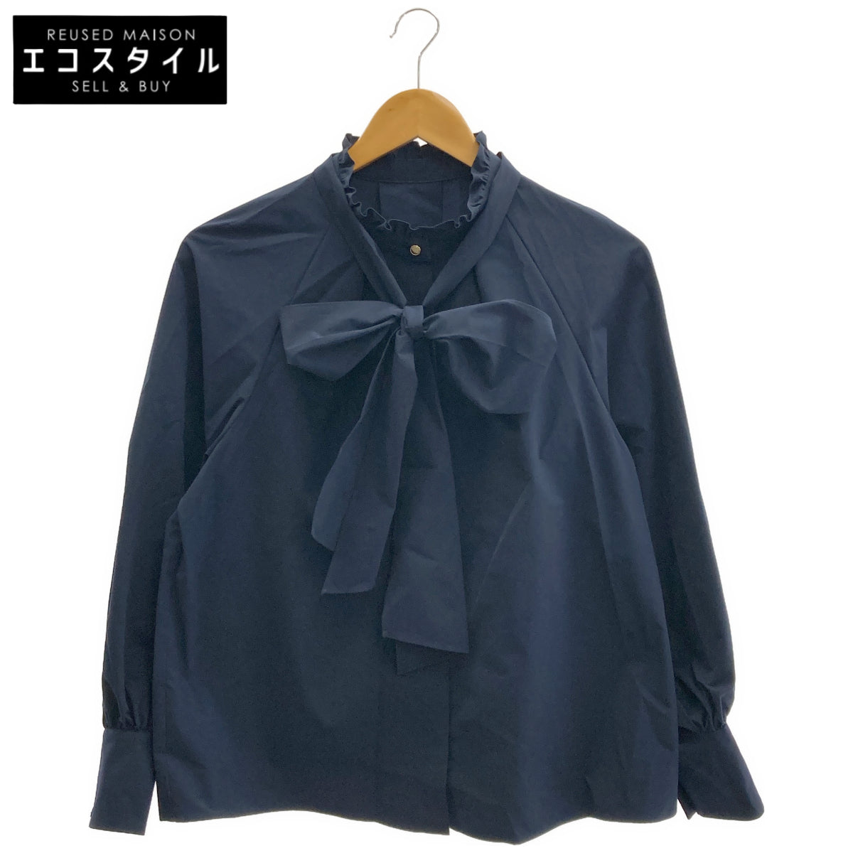 ANAYI Anayi 2026 blouse navy bow-tie blouse tops