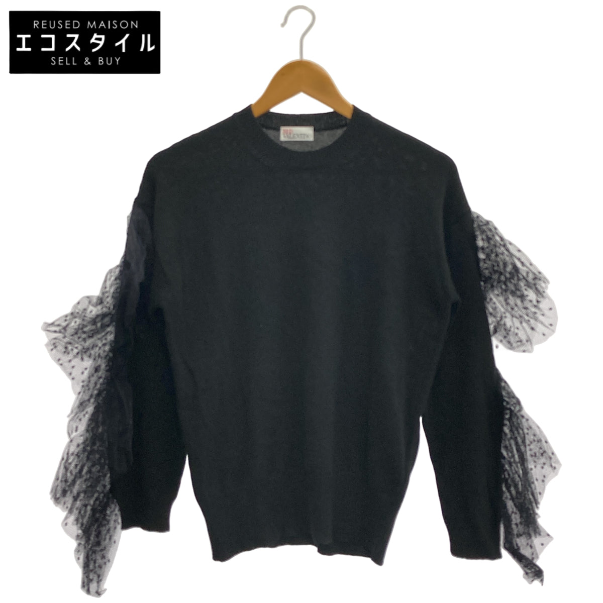 RED VALENTINO Red Valentino XR3KC12P6C0 black wool-cashmere blend knit pullover tops