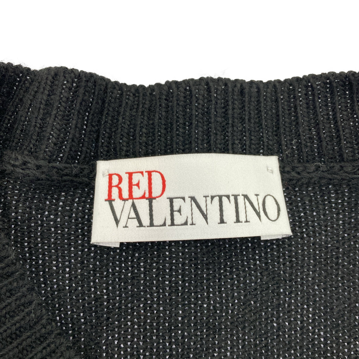 RED VALENTINO レッドヴァレンチノ XR3KC12P6C0 ブラック ウール・カシミヤ混 ニットプルオーバー トップス